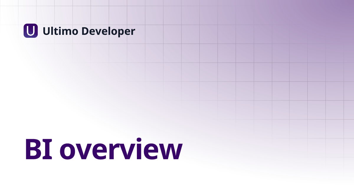 Bi overview ultimo developer